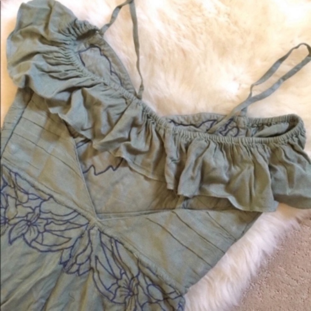 Free People Sage Green Cold Shoulder Jumpsuit - Picture 6 of 7